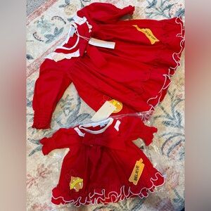 Red Baby Dress with Bow and Believe Tag
